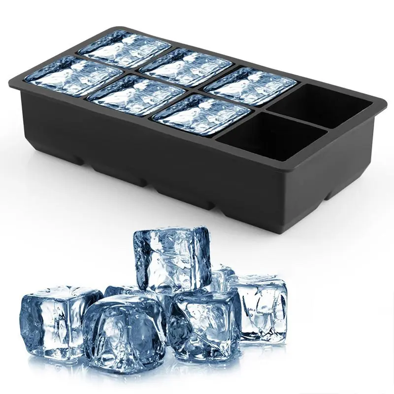 High Quality Ice Maker Popular DIY Square 8 Grids 1PC Cube Large Tray Silicone Kitchen Tools Mold |