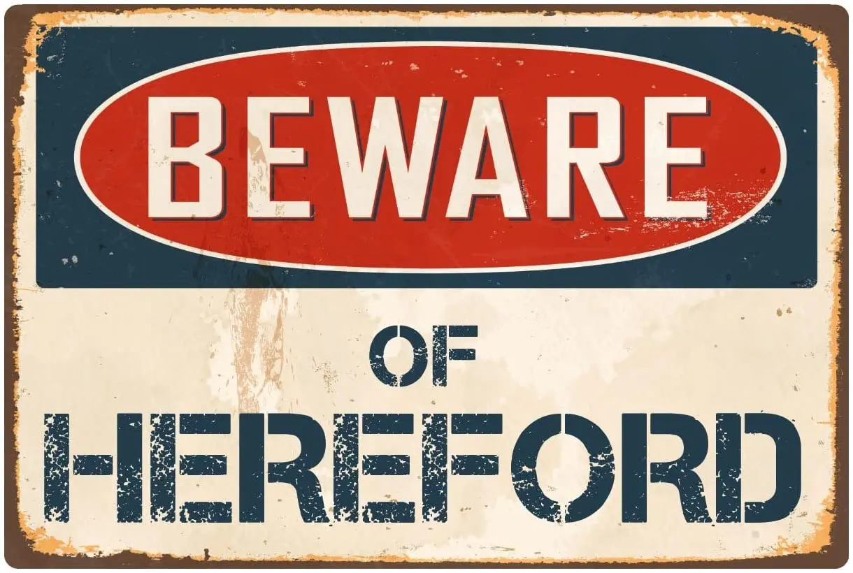 

Наклейка пиратский Остерегайтесь Hereford 8x12 винтажный алюминиевый Ретро металлический знак VS208