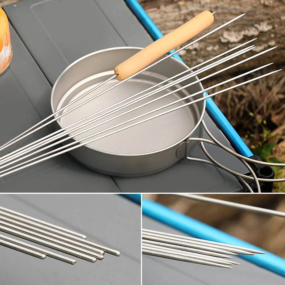 

10pcs/50pcs/100pcs Titanium Roast Skewers Stick BBQ Needle Barbeque Skewers Kitchen Utensils Outdoor Picnic Grilling Accessories
