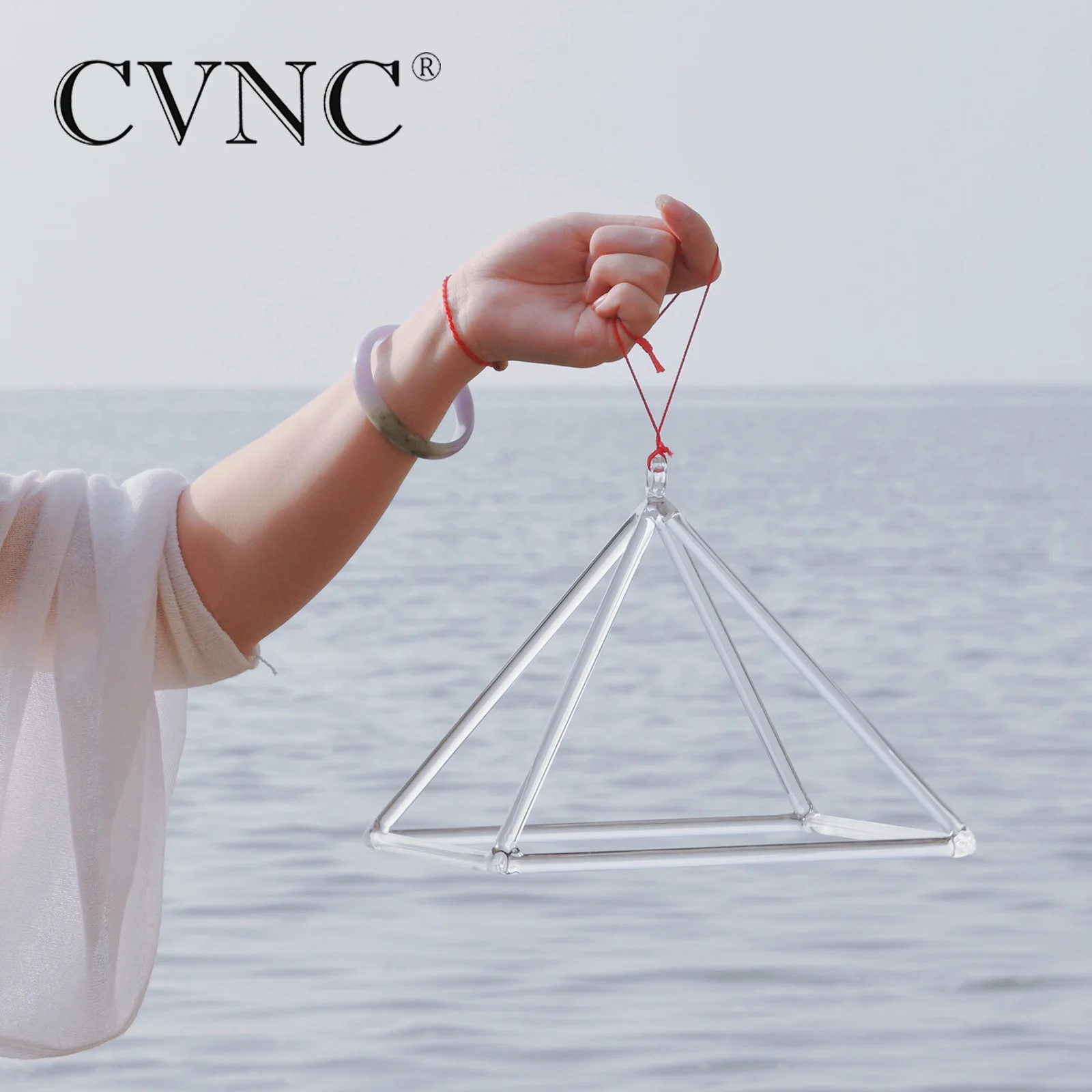 Высококачественная чакра CVNC 8 или 9 дюймов прозрачная кварцевая пирамида для