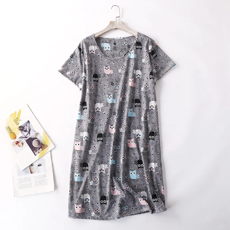 2020 Летняя женская Повседневная Ночная рубашка размера плюс с героями