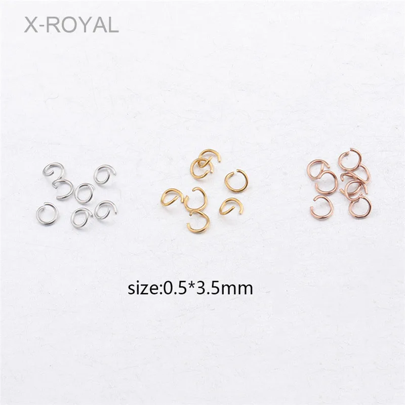 X ROYAL 100 шт./лот 0 5*3 5 мм нержавеющая сталь золото розовое цвет открытые кольца