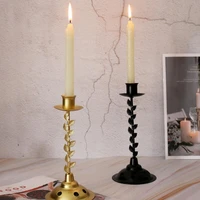 1pcs retro candlestick antique tealight candle holder portable photography props home decor thicken iron practical metal holder