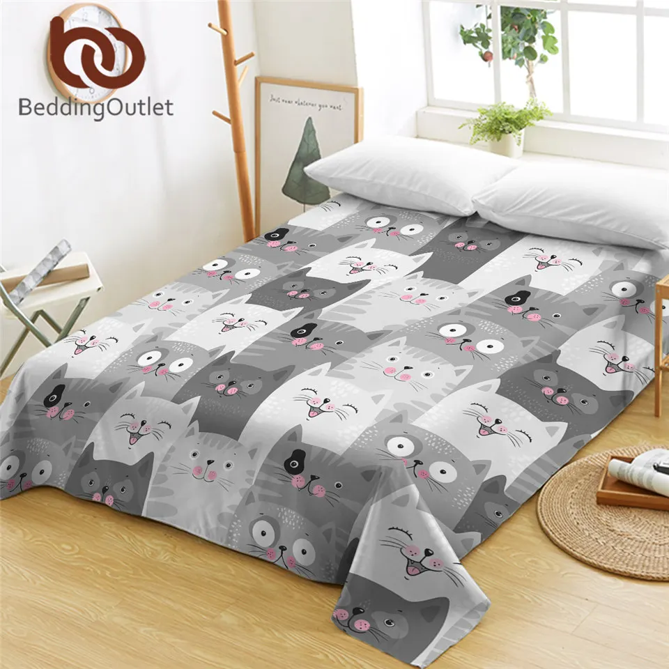 Постельное белье BeddingOutlet с милыми кошками простыня мультяшным рисунком для детей