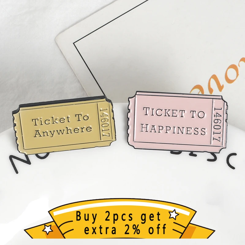 QIHE ювелирные изделия по продаже билетов Pin розовый желтый билет в любом месте