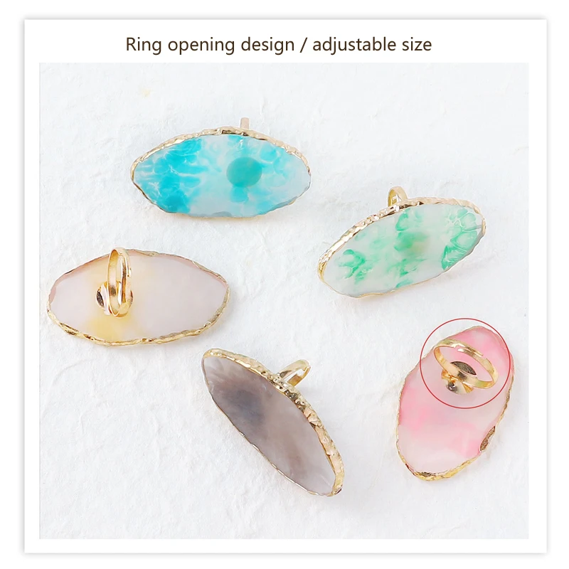 

1 Pcs Resin Stone Color nail art Ring Palette Finger Ring Plate Acrylic UV Gel Polish Cream Foundation Mixing Nail Art Equipment