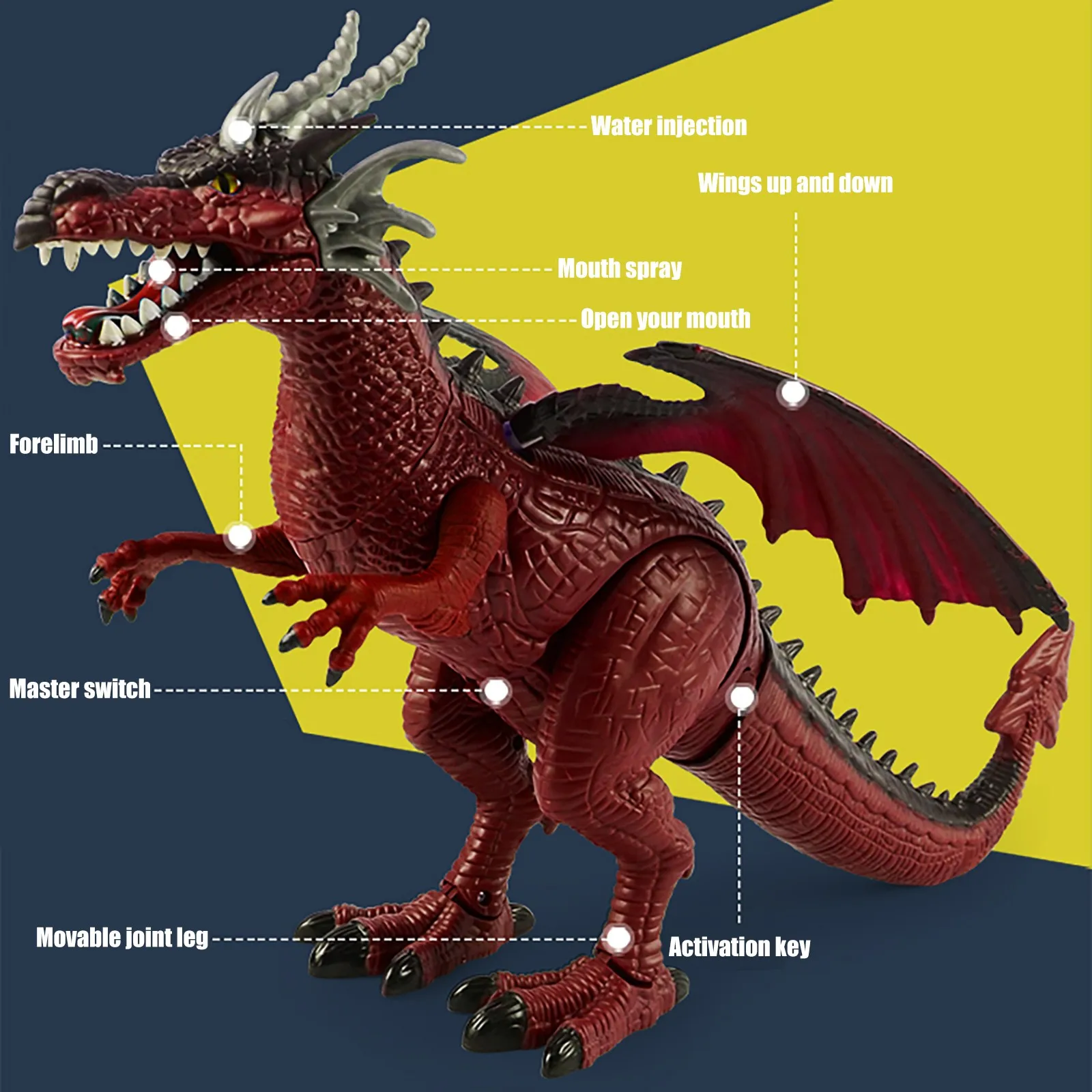 

RC Dinosaur Animal Remote Control Sounds Walking Electric Fire Breathing Animals Toy Music Light Spray Toys For Kids Toys #Z