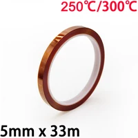 5mm x 33m 3d printer parts high temperature resistant heat bga kapton polyimide insulating thermal insulation adhesive tape