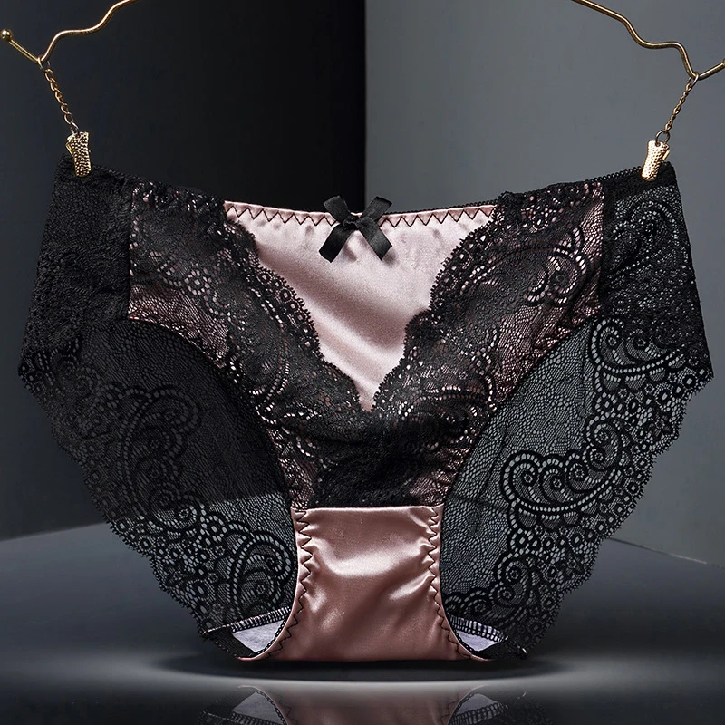 

Transparent Briefs Women Triangle Underwear Soild Color Hollow Out Ladies Panties Female Breathable Bottoms Sexy Lingerie