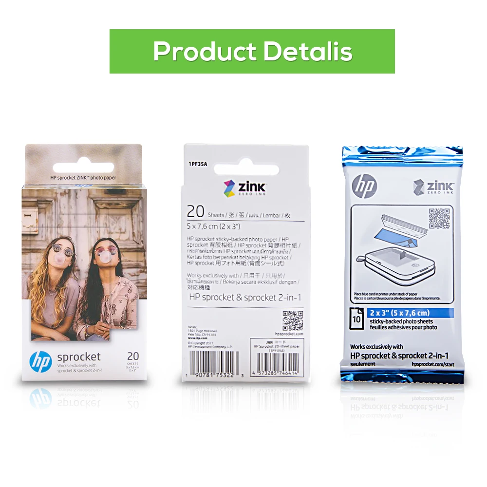 Ecowell совместимый с HP звездочками и 2-в-1 для мини-фотобумаги карманного