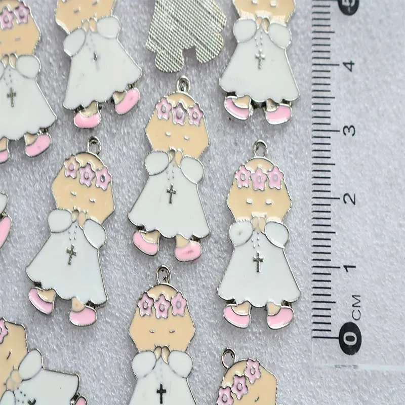 50 шт./милый католический мини медаль с мультяшным ангелом Гламурная модная