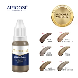 Полуперманентные пигменты для татуировки AIMOOSI, 15 мл, чернила для макияжа, микроблейдинга, бровей, глаз, губ, боди-арта, красота, женские принадлежности, 6 цветов