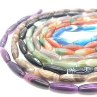 10x30mm natural botswana onyx sardonyx agat stone beads diy rice tube loose beads for jewelry making strand 15 inch wholesale