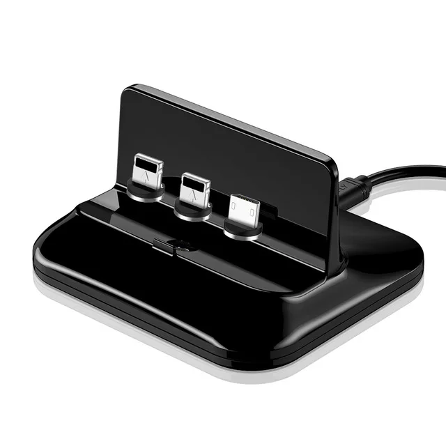 3 в 1 Беспроводное зарядное устройство для iPhone и Apple Watch Series 1 2 3 4 Airpods Магнитный Держатель зарядного устройства для телефона зарядная док-станция - Цвет: Black with 3 Plug