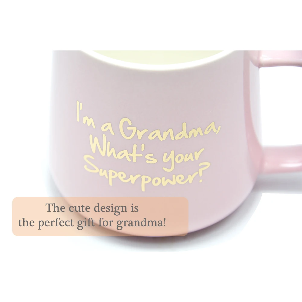 Керамическая кружка 360 мл для бабушки 11 унций с Суперменом розовая