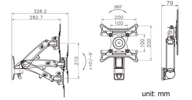 Держатель для монитора NB F200 вращающийся держатель ЖК-телевизора 30-40 дюймов