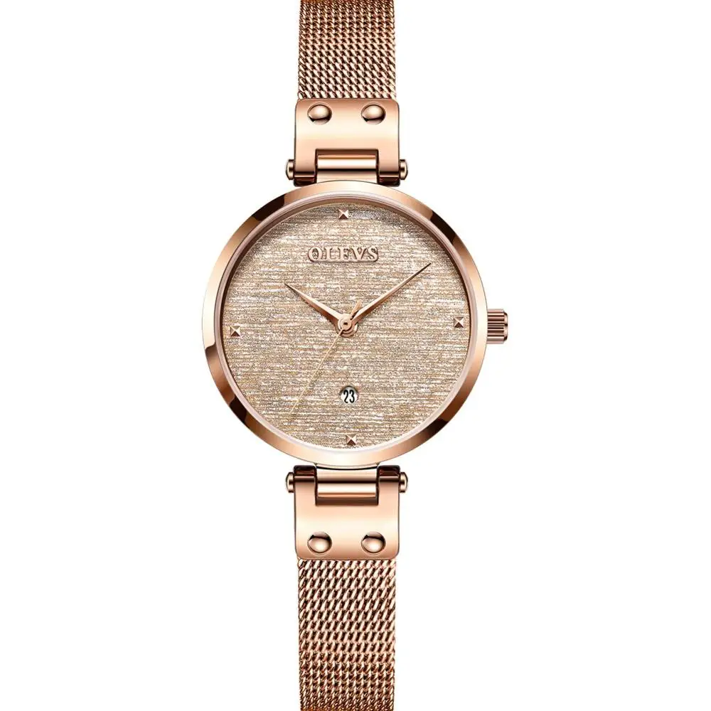 Топ бренд 2019 роскошные женские часы из нержавеющей стали розовое золото ретро