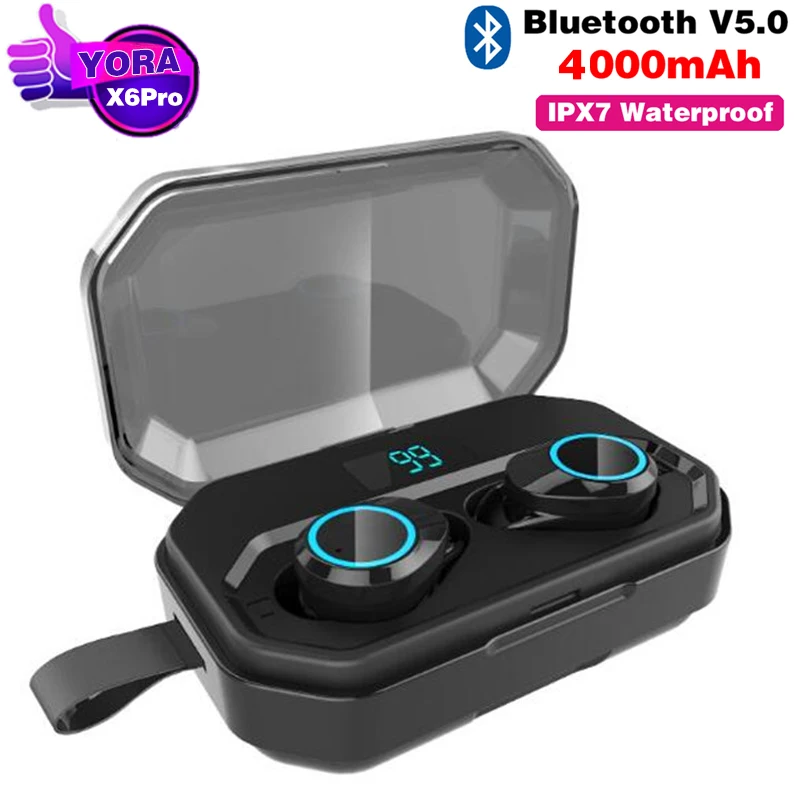 X6 Pro Наушники вкладыши TWS Bluetooth 5 0 наушники зарядный чехол с светодиодный Мощность