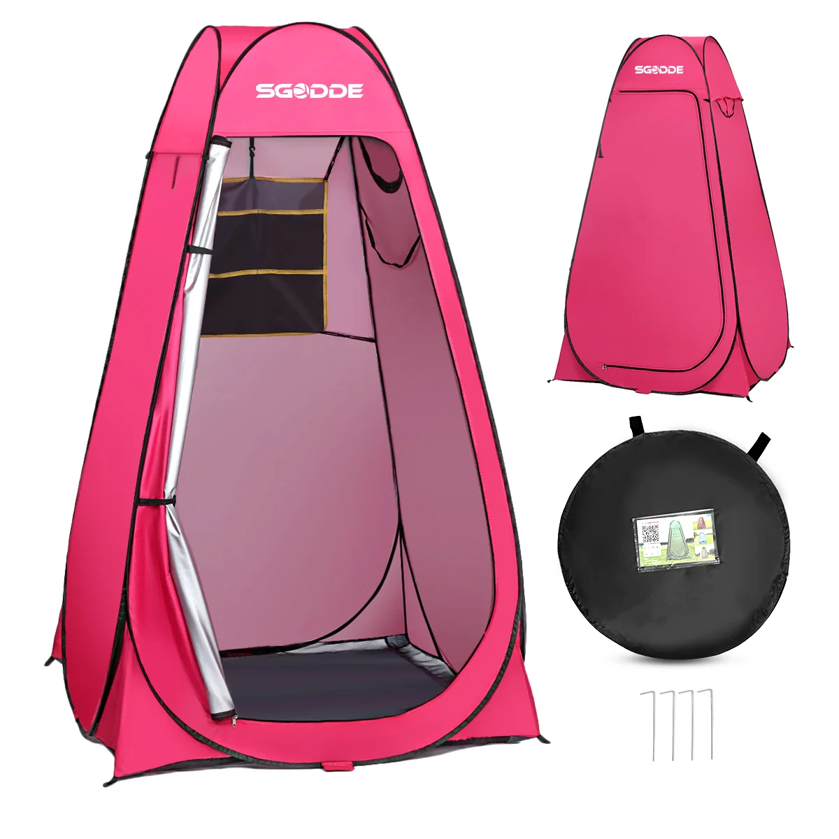 SGODDE Outdoor Camping Tent Portable Shower Bath Changing Fitting Room Rain Shelter Single Beach Privacy Toilet Tents | Спорт и