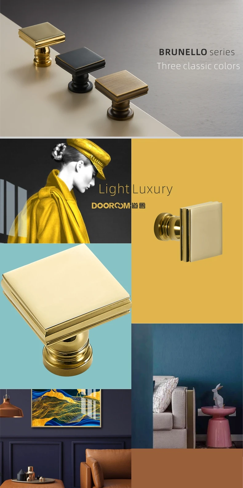 Dooroom Твердый латунный светильник, роскошная блестящая золотая мебель для шкафа, дверные ручки ящика, современный американский простой европейский ручки