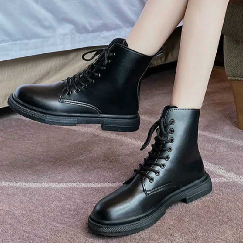 

Marten Boots Women Fashion 2020 New Warm Autumn Winter high top Shoes Womens Leather Boots Martens Boots Casual Zapatos Mujer