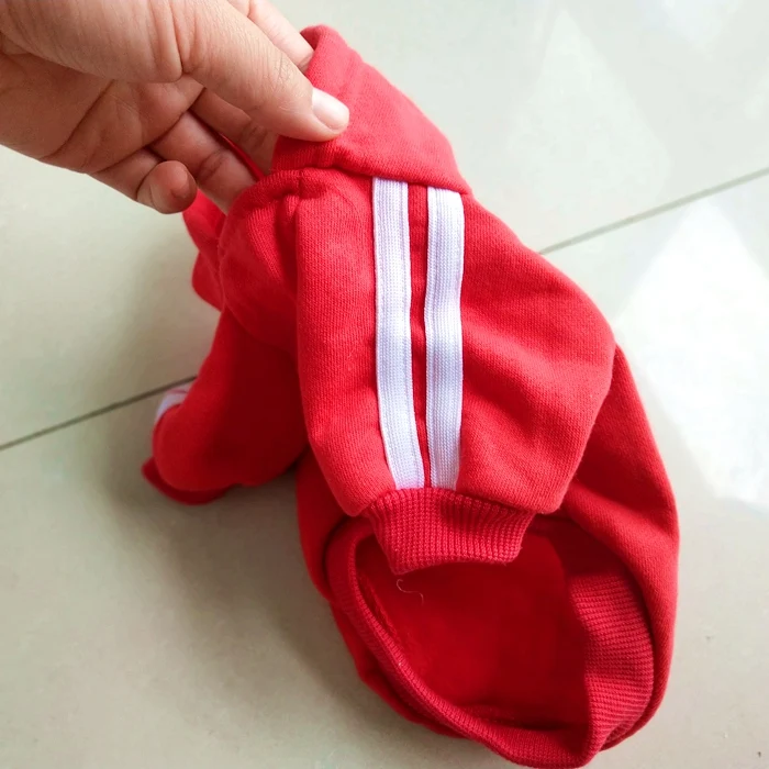 Осенней спортивной одежды для собак Толстовка маленьких с принтом Щенок красные