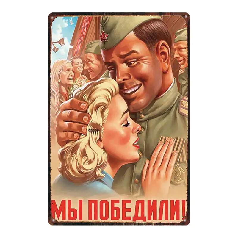Русский солдат металлический знак Винтаж Стиль бар для отеля и дома Арт Декор