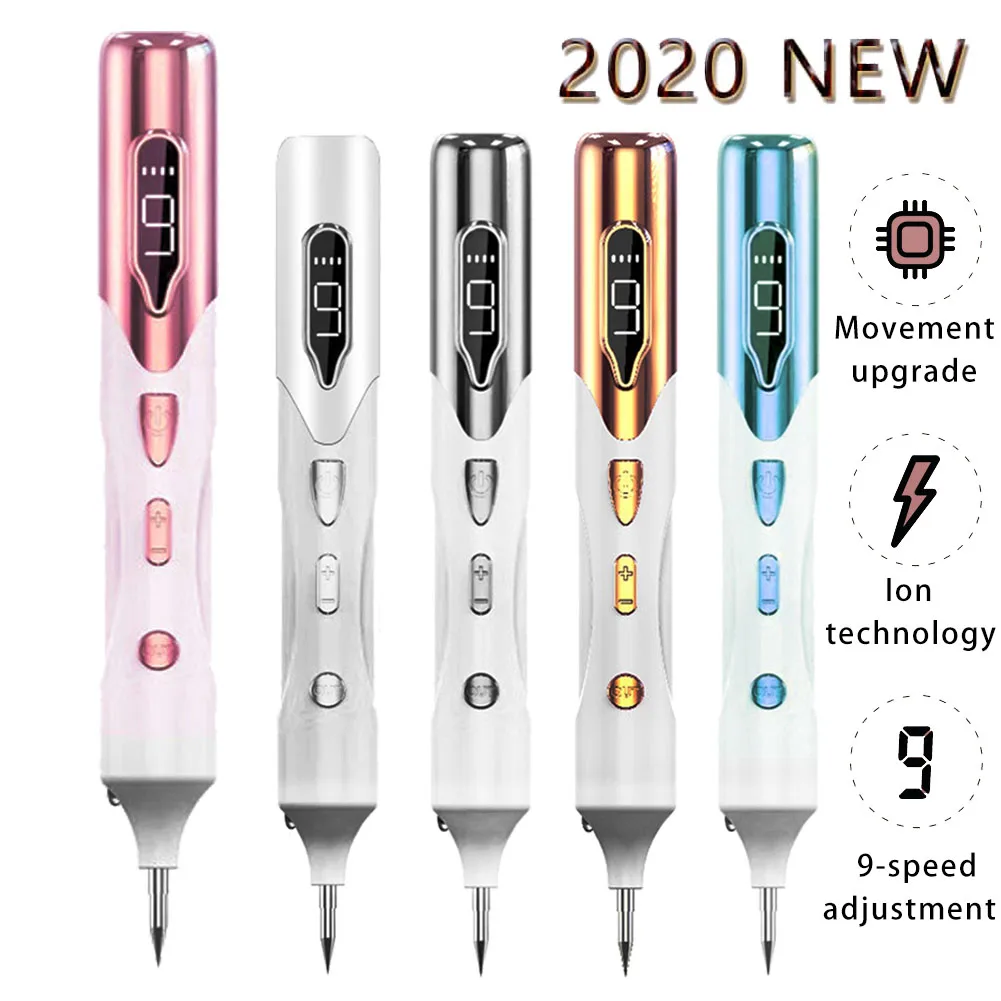 

Laser Mole Nevus Removal Pen Rechargeable 9-Setting Adjustable Power with 5 Replacement Needles Cleaner Set Fast delivery