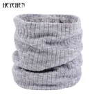 Зимний вязаный теплый шарф унисекс, осенняя Женская Бандана с кольцом, однотонный шарф, флисовая мужская повязка на голову, шейный шарф, шаль, бархат