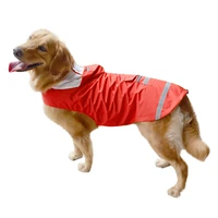 golden retriever raincoat large dog hooded legs waterproof and rainproof pet pet small rain lovely jackets coat apparel