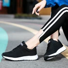 Сверхлегкие женские кроссовки, дышащие сетчатые, плоская подошва, повседневная спортивная обувь, большие размеры 43 44