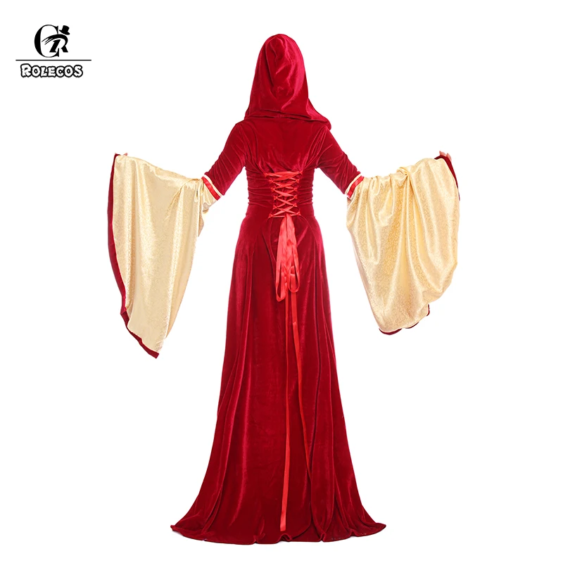 Распродажа красное женское платье ROLECOS для Хэллоуина в средневековом стиле