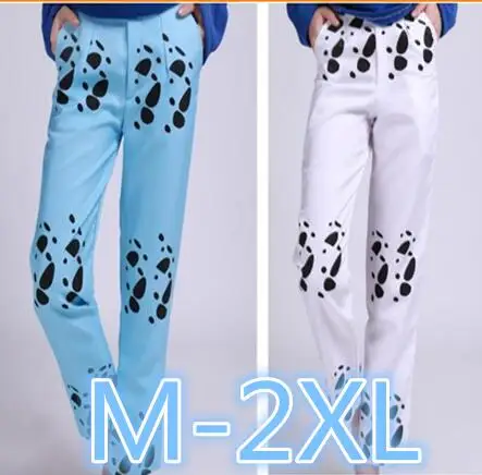 

2021 New Anime Cosplay Costume Pants White Blue Trousers with Black Markings