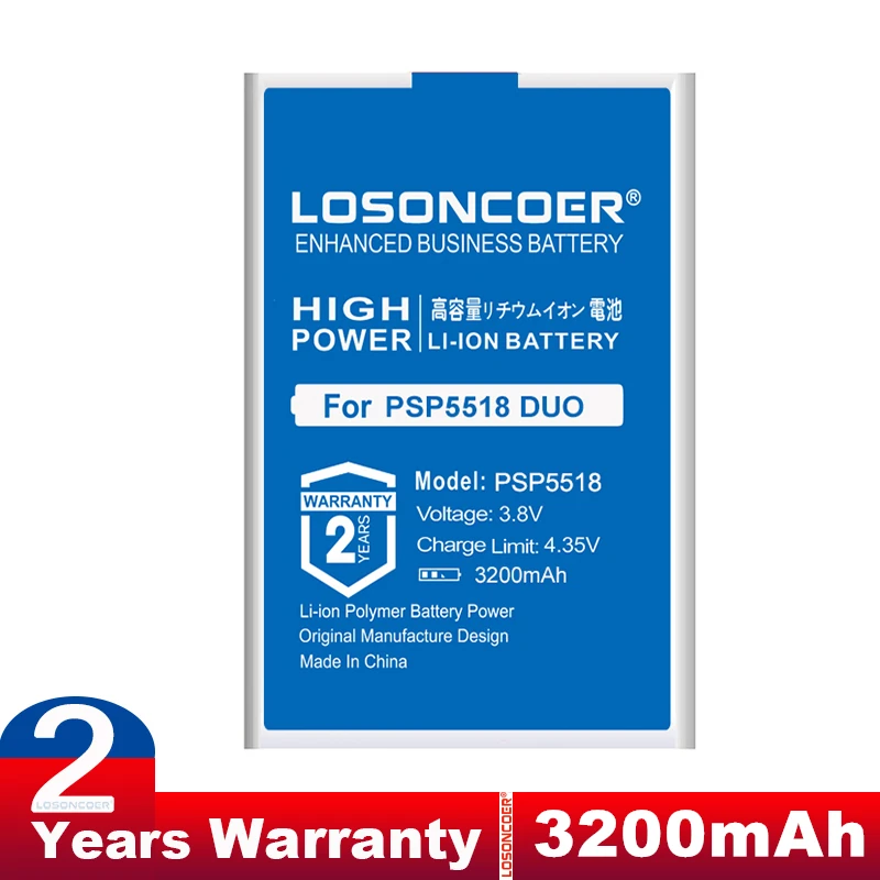 Аккумулятор LOSONCOER 3200 мА · ч для PSP 5518 Prestigio Muze X5 Lte DUO | Мобильные телефоны и