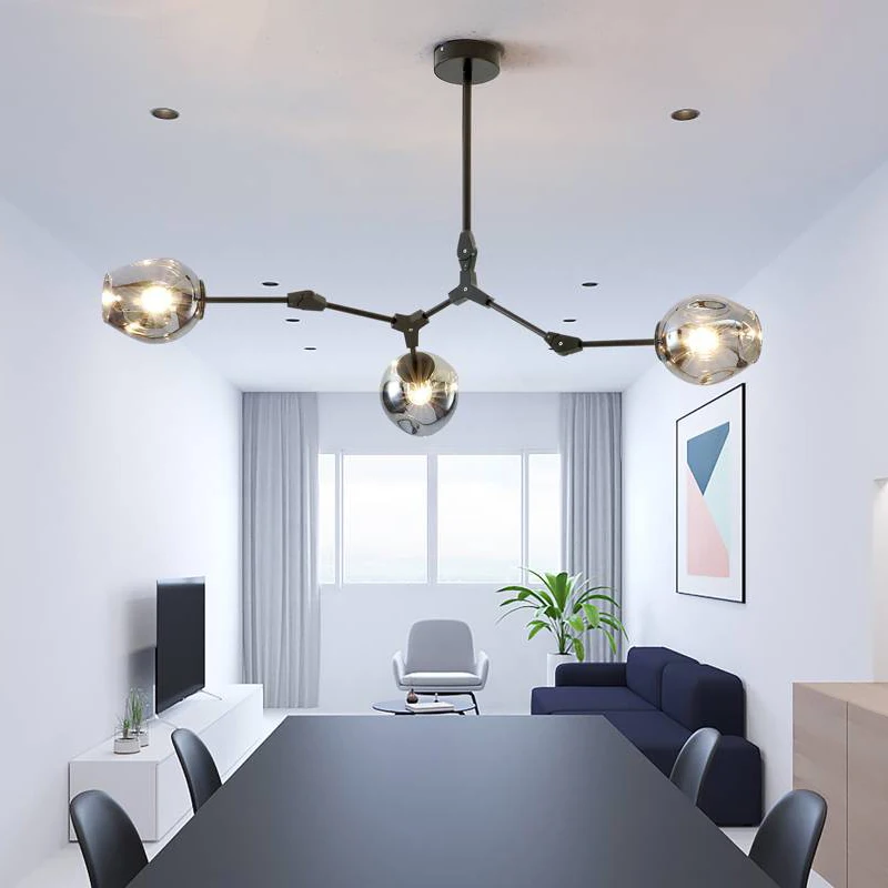 Скандинавский современный светодиодный светильник стеклянная люстра