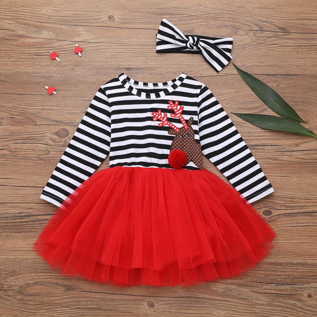 My First Christmas/рождественское платье для маленьких девочек из тюля в полоску с