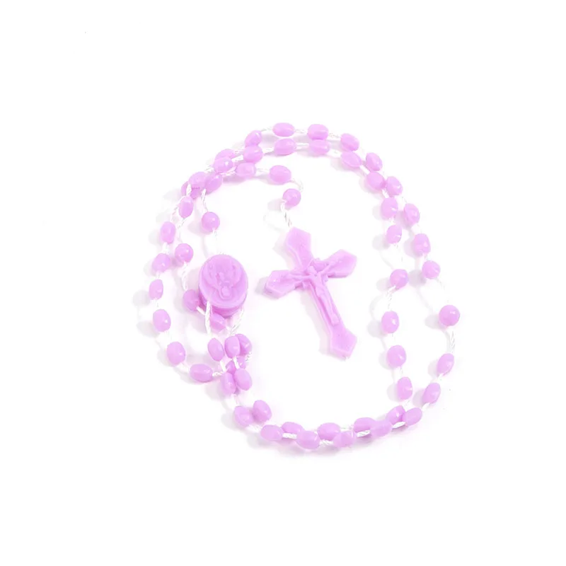 Оптовая продажа классическое пластиковое плетеное ожерелье из бисера. Сливовый