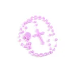 Оптовая продажа, классическое пластиковое плетеное ожерелье из бисера. Сливовый крест имеет много цветов. Дешевые четки ожерелье крест ожерелье