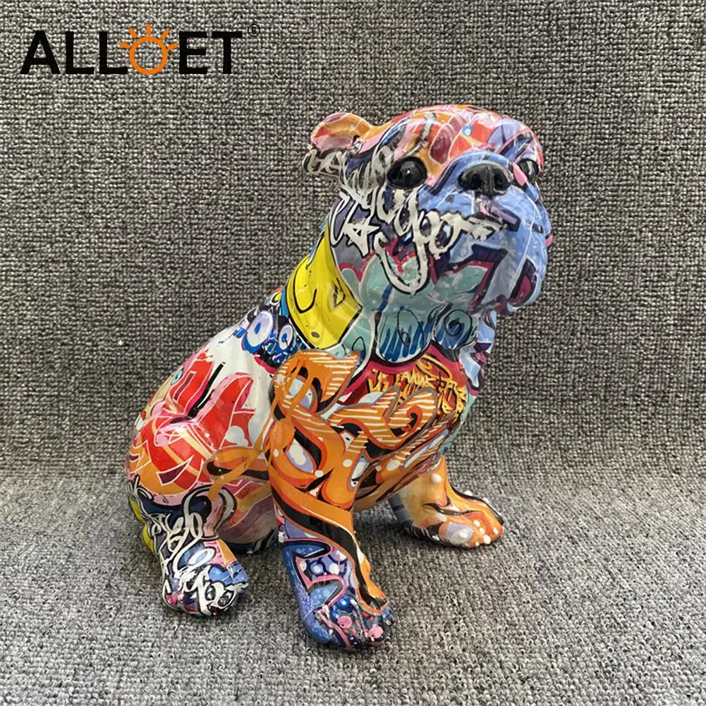 

Resin Dog Sculpture Cartoon Puppy Art Statue Animal Figurine Home Office Miiniature Decoration Home Furnishing