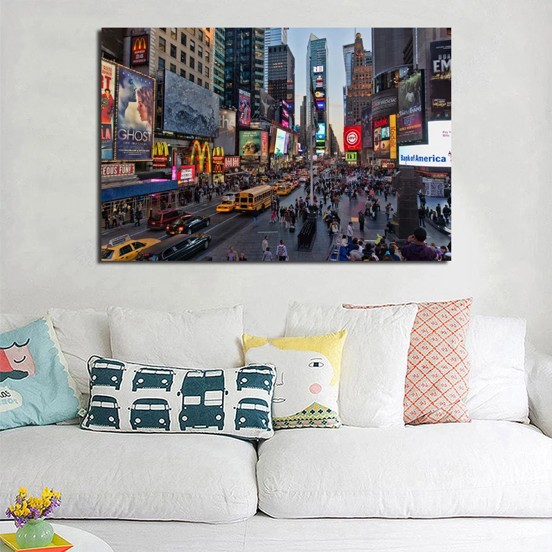 

New York Times Square Cityscape Wall Art Canvas Posters Prints Painting Oil Wall Pictures Modern Living Room Home Decor Artwork