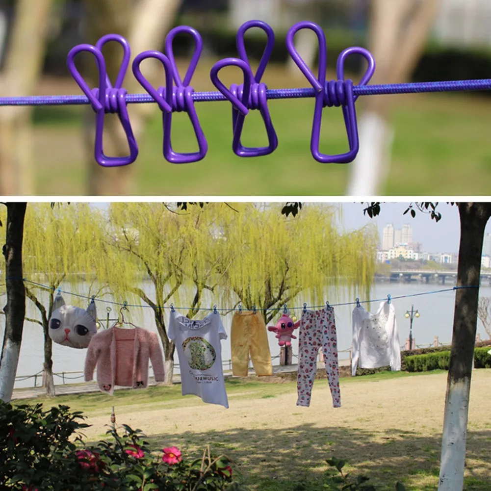 

340cm Multifunction Drying Rack Clothes Line WIth Clips Portable Retractable Clothesline Outdoor Camping Traveling Accessories