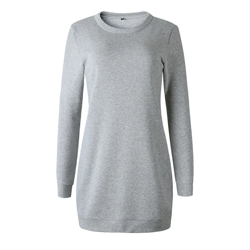 

VICABO Sweatshirt Dress Women Warm Winter Dresses Long Sleeve Mini Dress O Neck Autumn Women Clothing Female Vestido