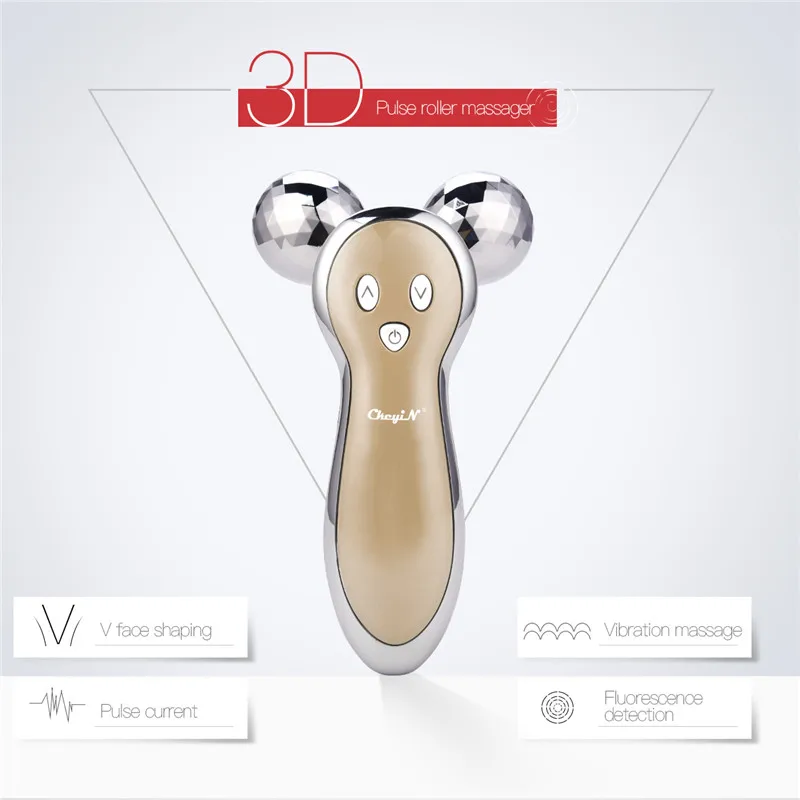 Микро токовый массажер для лица 3D V ролик подтягивающий лифтинг всего тела