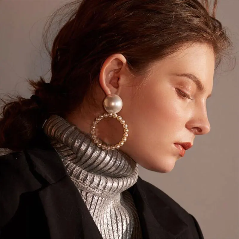 Новинка 2020 классические женские длинные висячие серьги с искусственным жемчугом