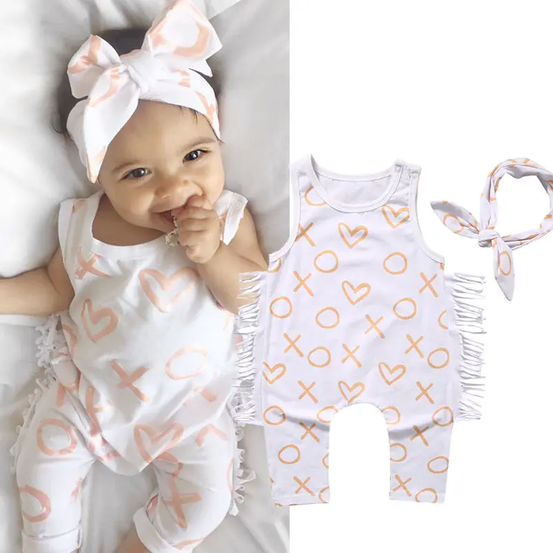 

Pudcoco Newborn Baby Girls Clothes Cotton Romper Infant Boys Sleeveless Printed Jumpsuit Kids Outfit Ropa Bebe
