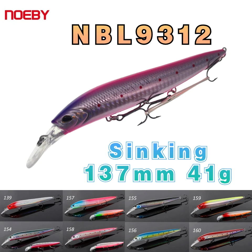 

Noeby 3pcs Sinking Minnow Fishing Lures 135mm 41g Wobbler Jerkbait Long Casting Artificial Hard Bait for Sea Bass Fishing Lure