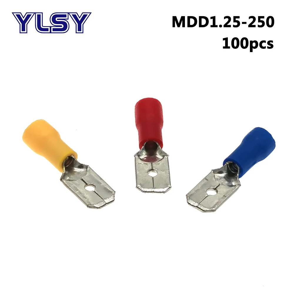 100 шт. 6 3 мм женская модель мужская ФДД/FDFD/фотоэлемент разъем 22 16AWG 0 5 1