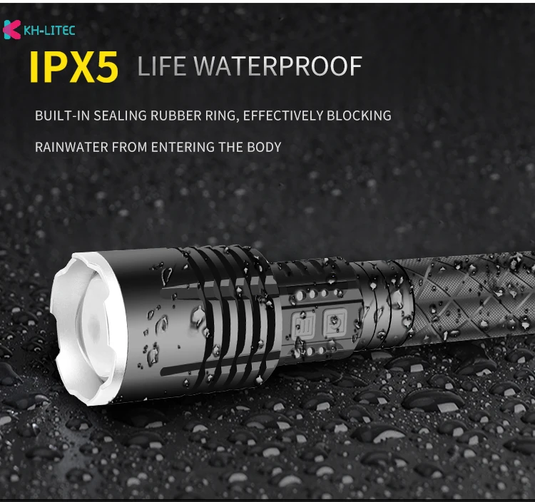 Barato Linterna De Linterna LED Con Zoom XHP120, Recargable Por USB, La Más Potente Antorcha Táctica 2021 18650, Luz De Mano, Novedad De 26650