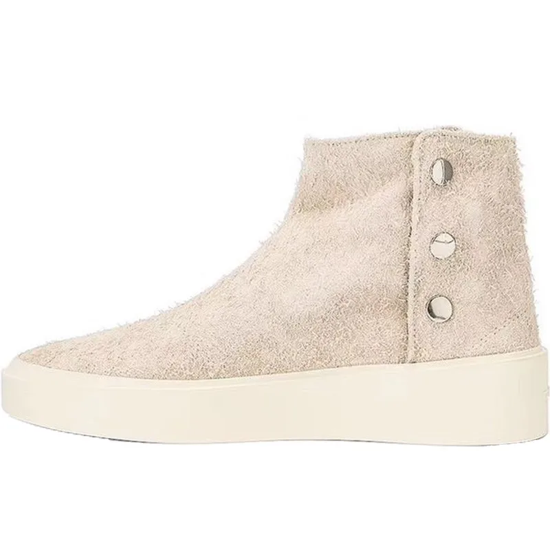 

2019 NEW Season High Street suede leather beige/black flat trainer Boots exclusive handmade fog Boots
