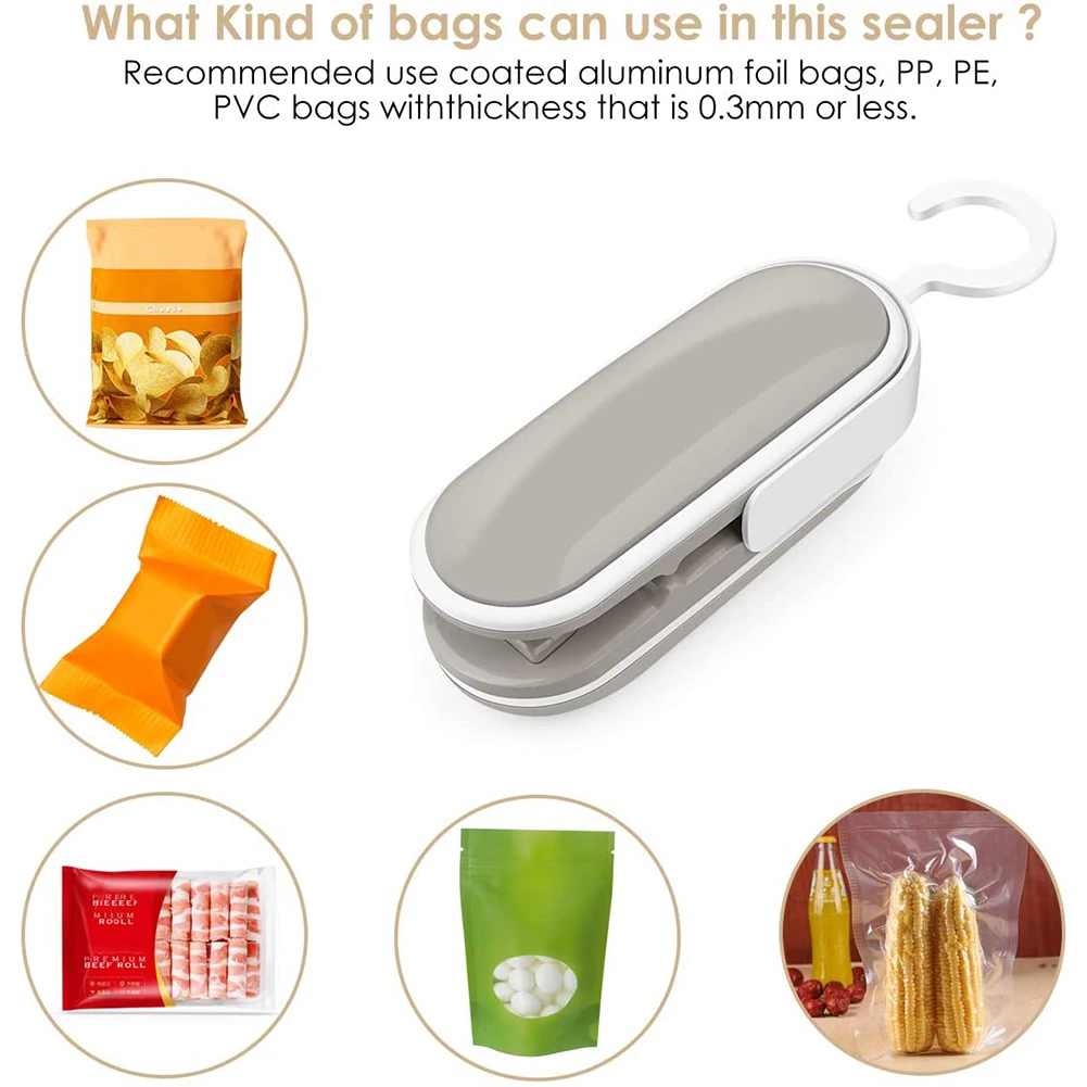 Plastic Heat Sealing Unsealing Machine Hand Pressure Food Package Instant Sealer Handy Snacks Bag Gadget with Hook | Дом и сад